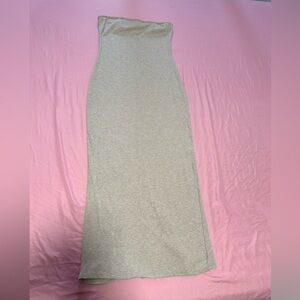 See You Monday,  Light beige sleeveless dress.